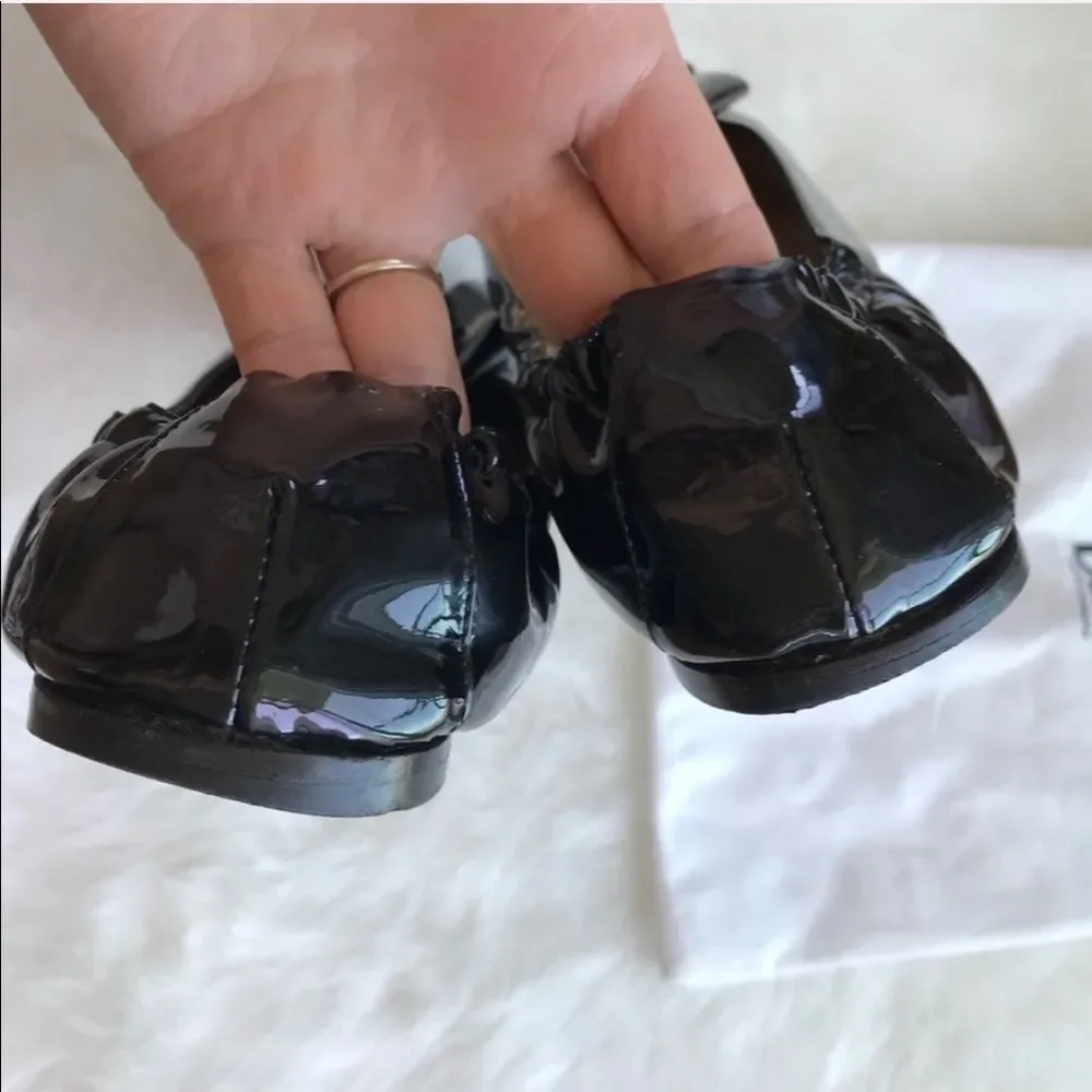 Dolce & Gabbana Black Leather Flower Studded Ballets Flats IT 40 US 8.5